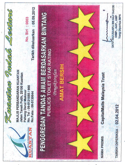 5-Star Toilet Rating MBPJ